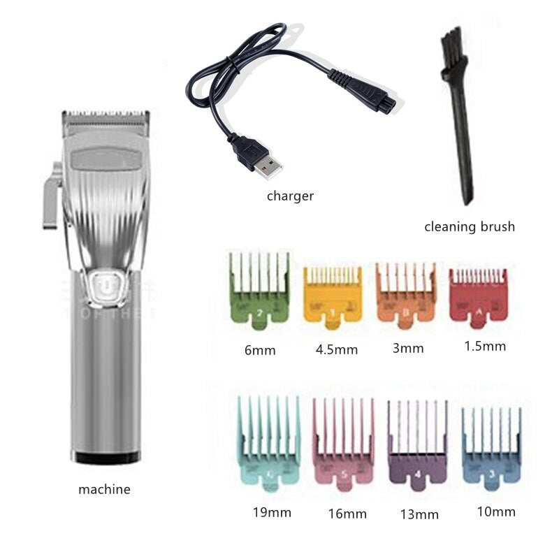 Metal Cord Cordless Hair Clipper Professional Rechargeable Adjustable Hair Trimmer Electric Hair Cutting Machine