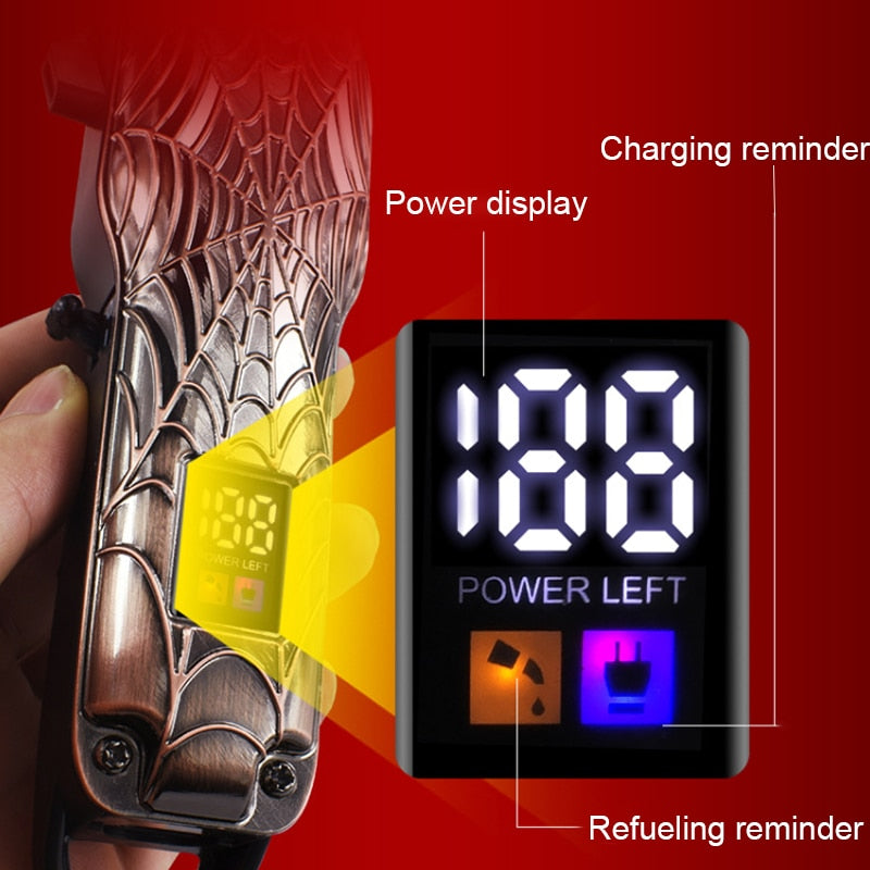 Professional Barber Hair Clippers Home Hair Cutting Machine with LCD Display Adjustable Cone Rod Trimmer For Men Grooming Kit