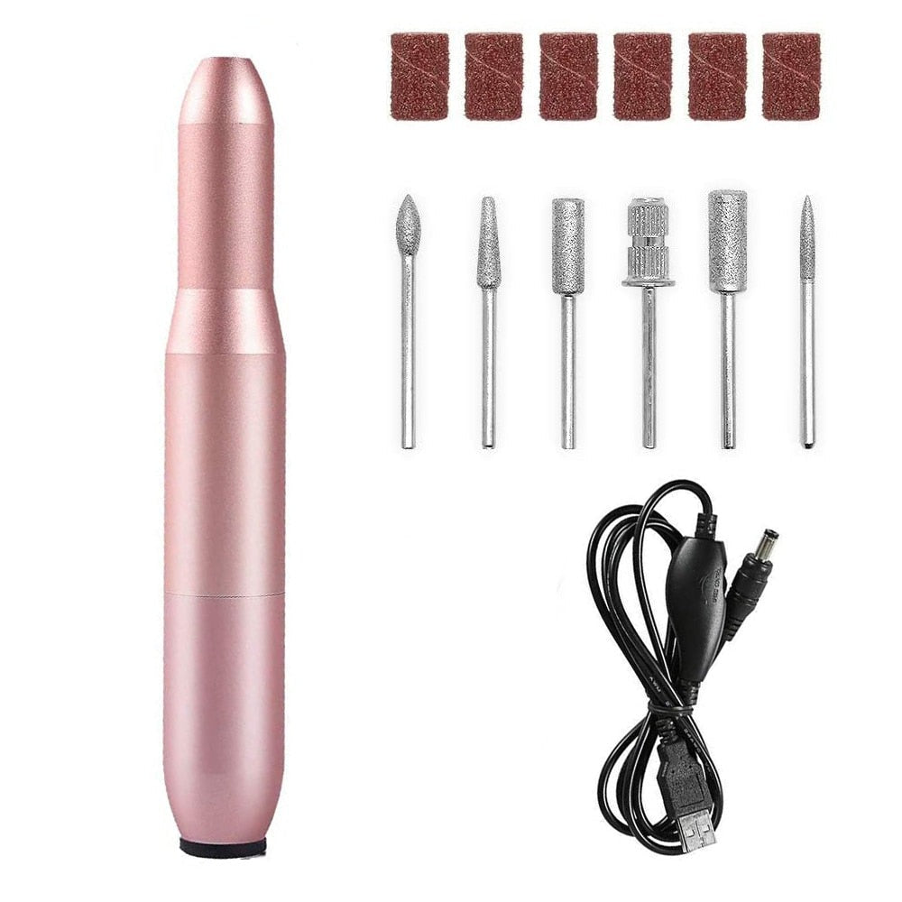 USB Electric Nail File Nail Sander Professional Nails Manicure Machine Manicure Pedicure Kit for Salon and Home Nail Art Tools