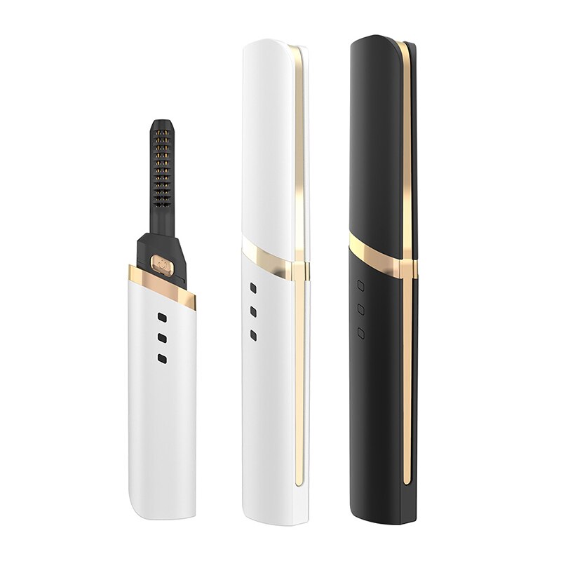 Electric Heated Eyelash Curler Portable Pen 40s Quick Heating USB Rechargeable Long Lasting Natural Eyelash Curler Makeup Tools
