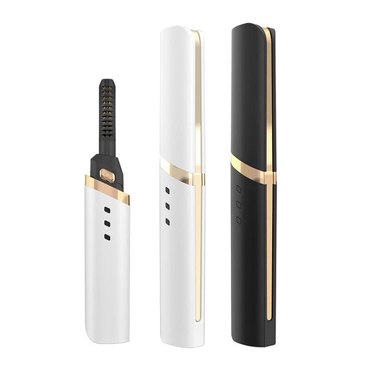 Electric Heated Eyelash Curler Portable Pen 40s Quick Heating USB Rechargeable Long Lasting Natural Eyelash Curler Makeup Tools