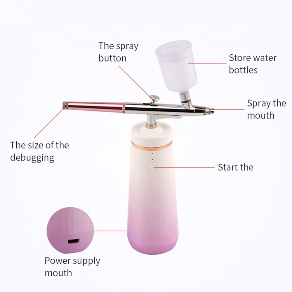 Rechargeable Facial Steamer Sprayer Nano Ionic Facial Steamer Oxygen Injection Sprayer Face Moisturizing SPA Skin Care Machine