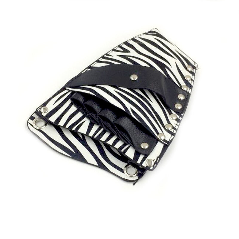 PU Leather Rivet Hair Scissor Bag Clips Bag Hairdressing Barber Scissor Holster Pouch Holder Case with Waist Shoulder Belt