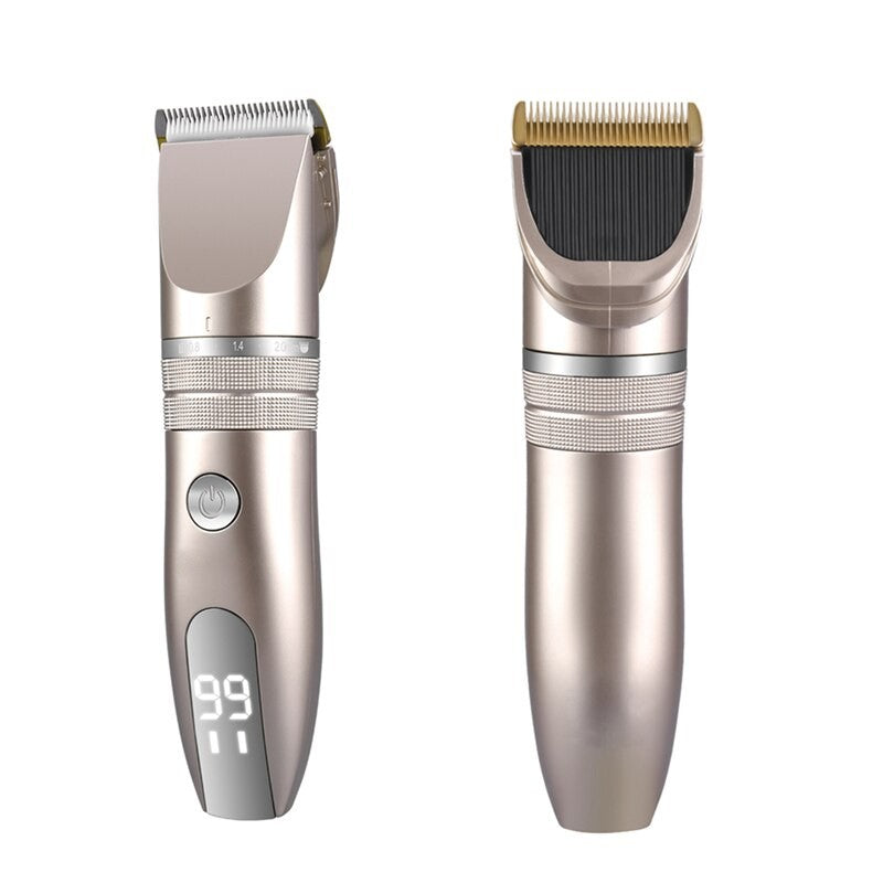 Electric Hair Clipper Rechargeable Hair Trimmer Titanium Ceramic Blade Salon Men Hair Cutting Barber Machine Lcd Display
