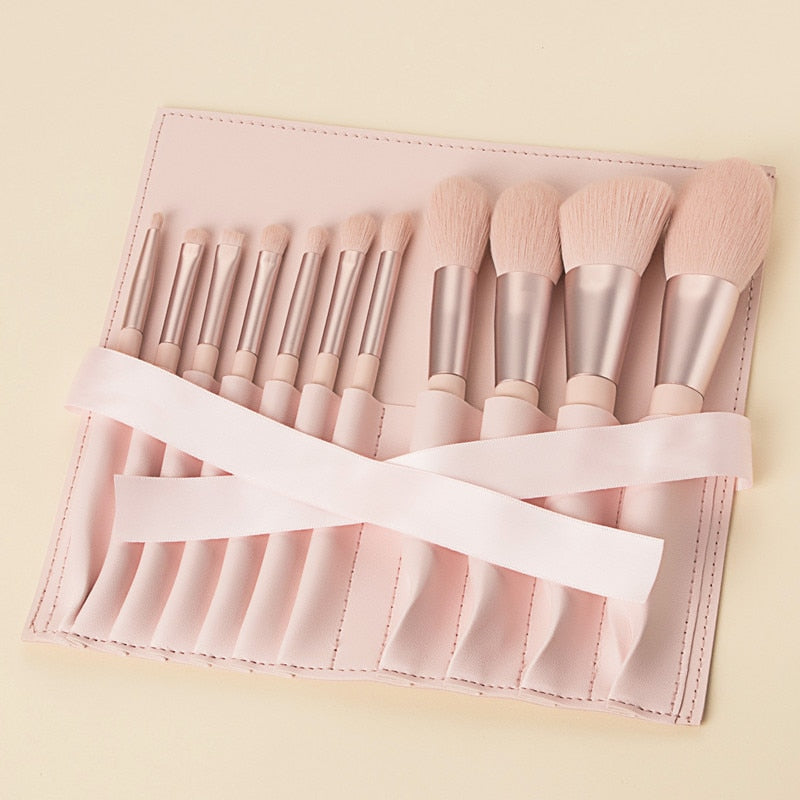 11Pcs Pink Makeup Brush Set Eye Shadow Blending Eyeliner Eyelash Eyebrow Brushes For Women Beauty Glitter Make Up Brush Tools