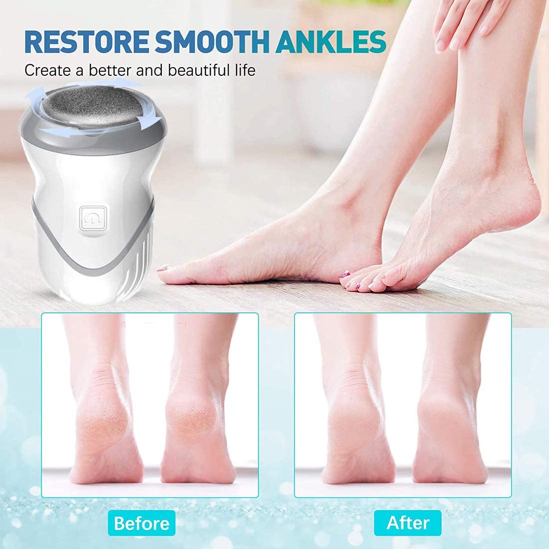 Portable Electric Vacuum Adsorption Foot Grinder Electronic Foot File Pedicure Tools Callus Remover Feet Care Sander