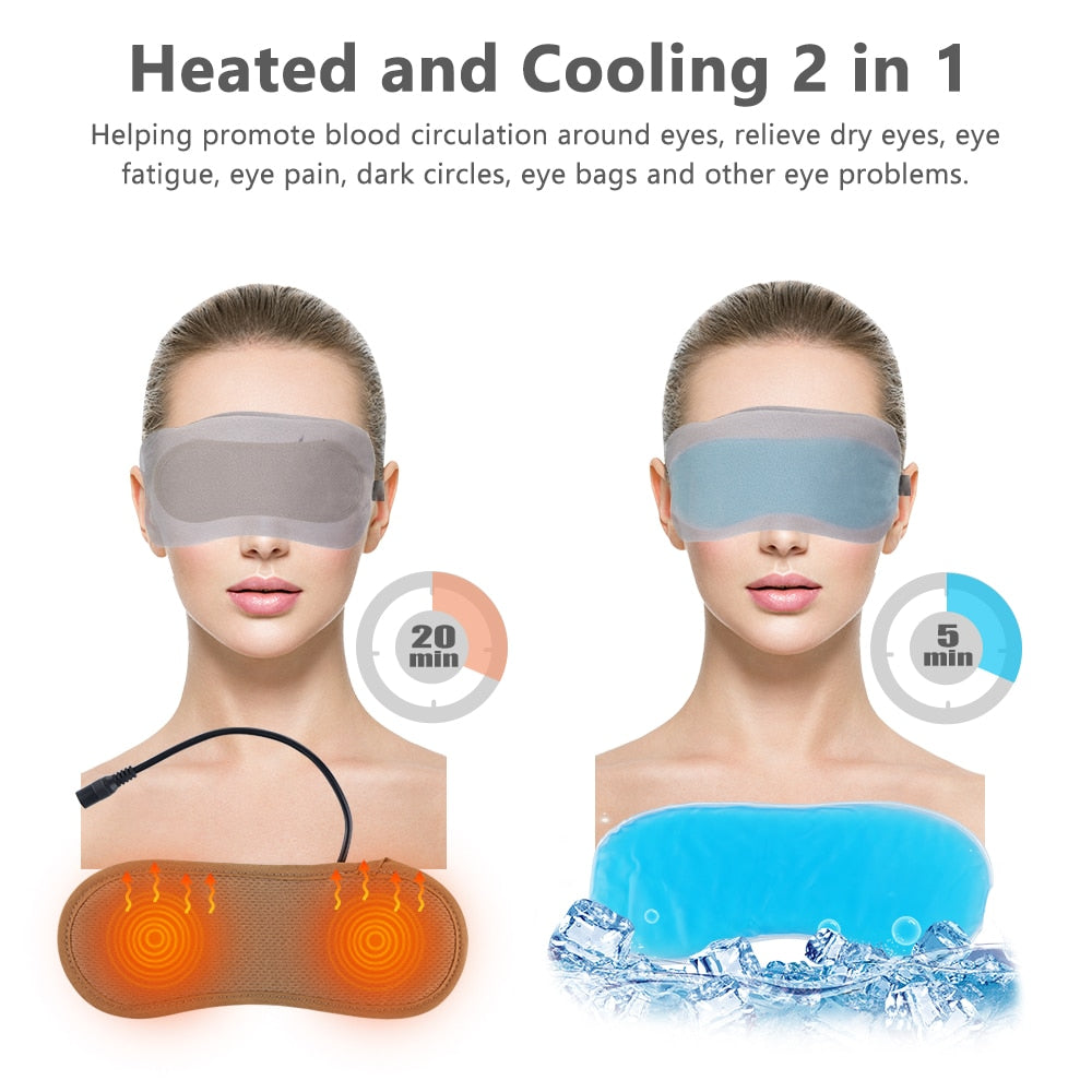 Heated Eye Mask Cold & Warm Eye Compress Aroma Treatment Dry Eyes Dark Circles Eye Bags Stye Headache Reliever Sleep Aid
