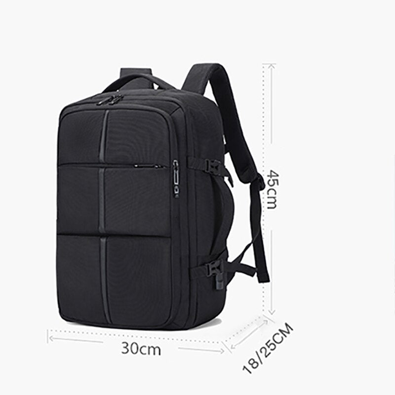 Large-capacity Men's Backpack Multifunction USB Charging Bagpack Male Business Bag For Laptop 17.6 Inch Expandable Rucksack