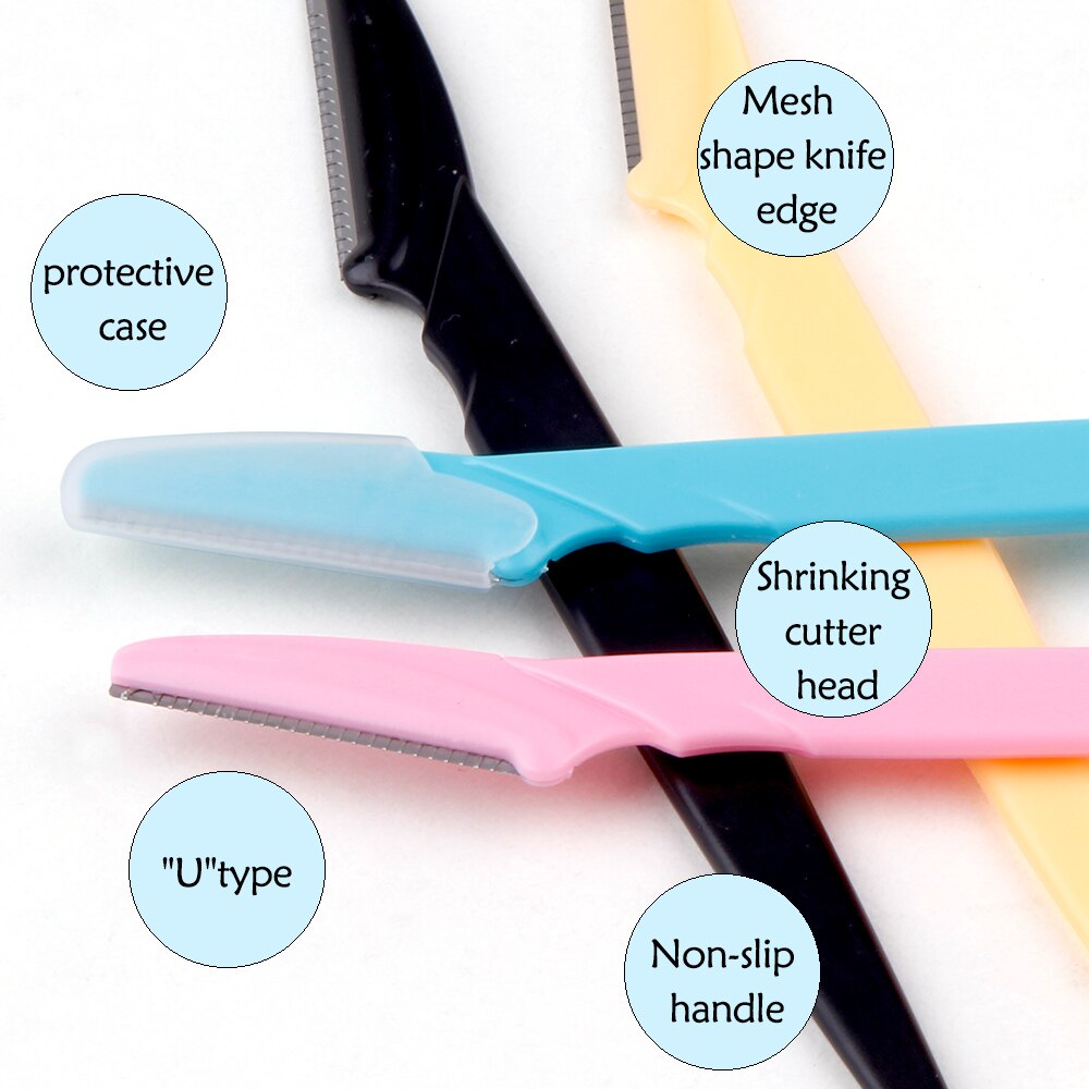 100Pcs Eyebrow Blade Woman Face Shaver Eye Brow Trimmer Blades Cutting Hair Removal Cutter Portable Makeup Beauty Tools
