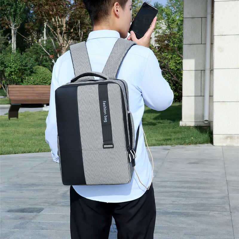 Mens Backpack Business Multifunctional  Bag For Laptop USB Charging Waterproof Oxford Cloth Wear-resistant Rucksack Man