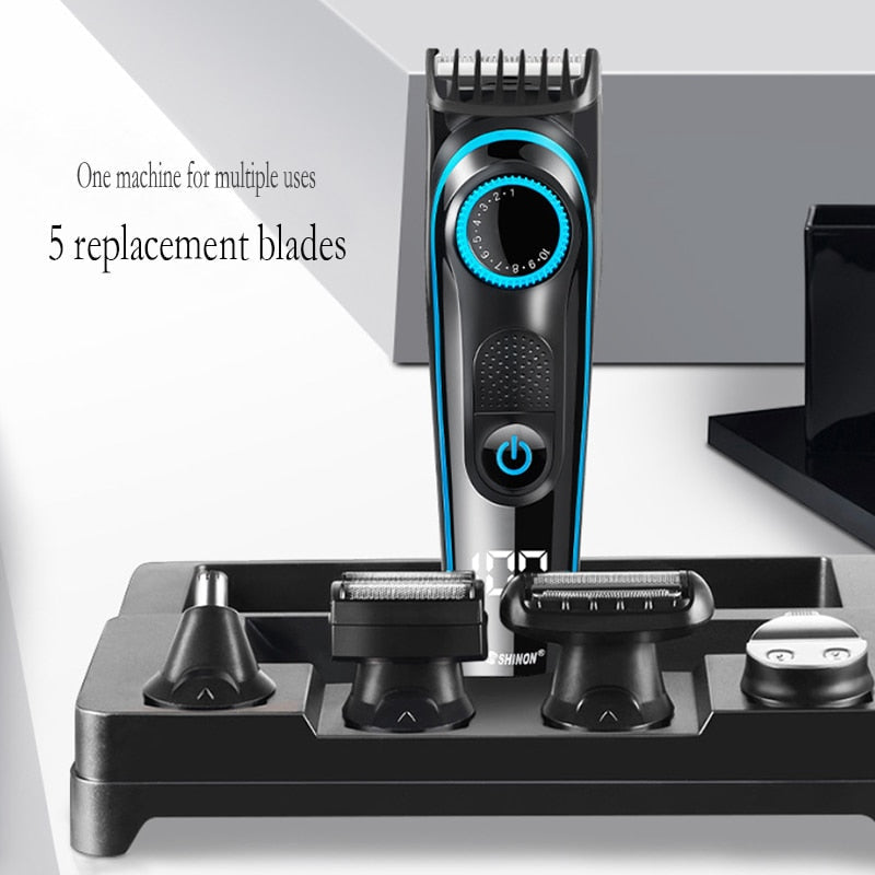 5 in1 Facial Grooming Set Hair Trimmer Electric Shaver Hair Clipper Eyebrow Nose Ear Trimer Beard Stubble Trimmer Body Groomer