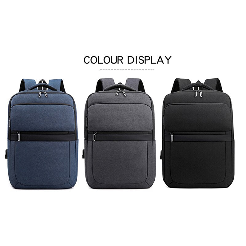 Mens Grey Backpacks Urban USB Charging Luxury Waterproof Laptop Bag 15.6-inch Multifunctional Portable Unisex Rucksack Man