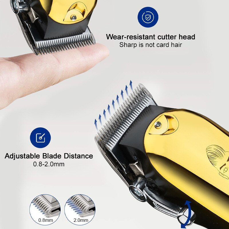 USB Rechargeable Hair Trimmer Men Clippers Baldhead Trimmers Barber Razor Shaver 10W Powerful Motor 6500PRM Hair Styling Tools