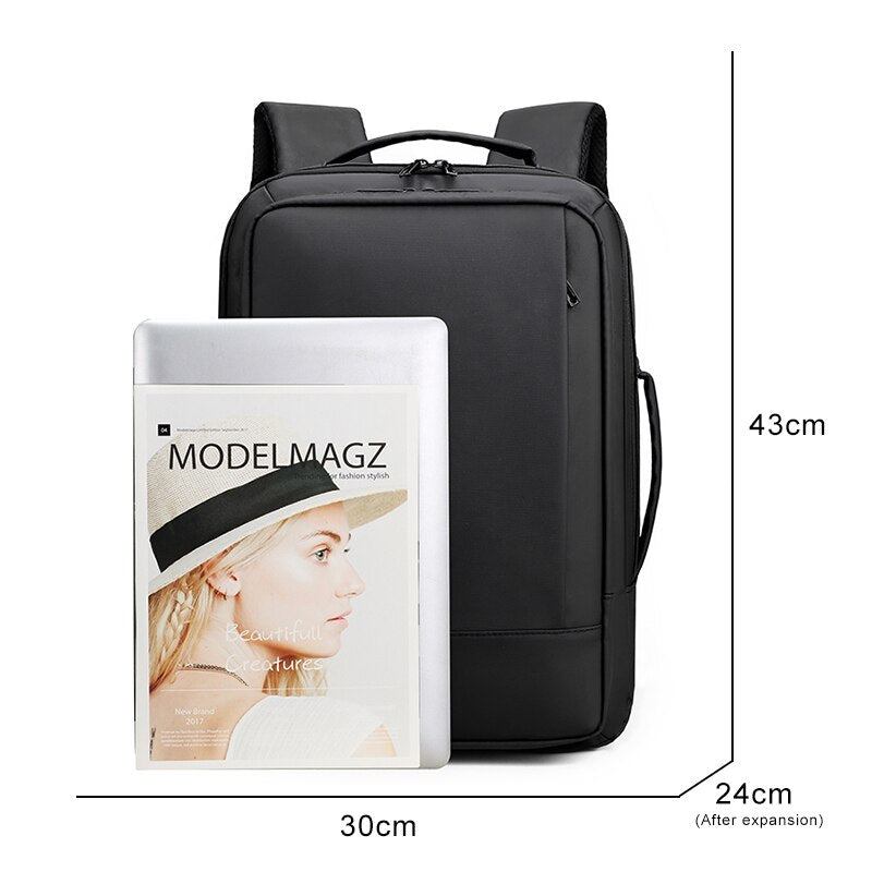 USB Charging Backpack For Men Multifunctional Nylon Business Bags Portable Casual Laptop Rucksack Male Scalable Design