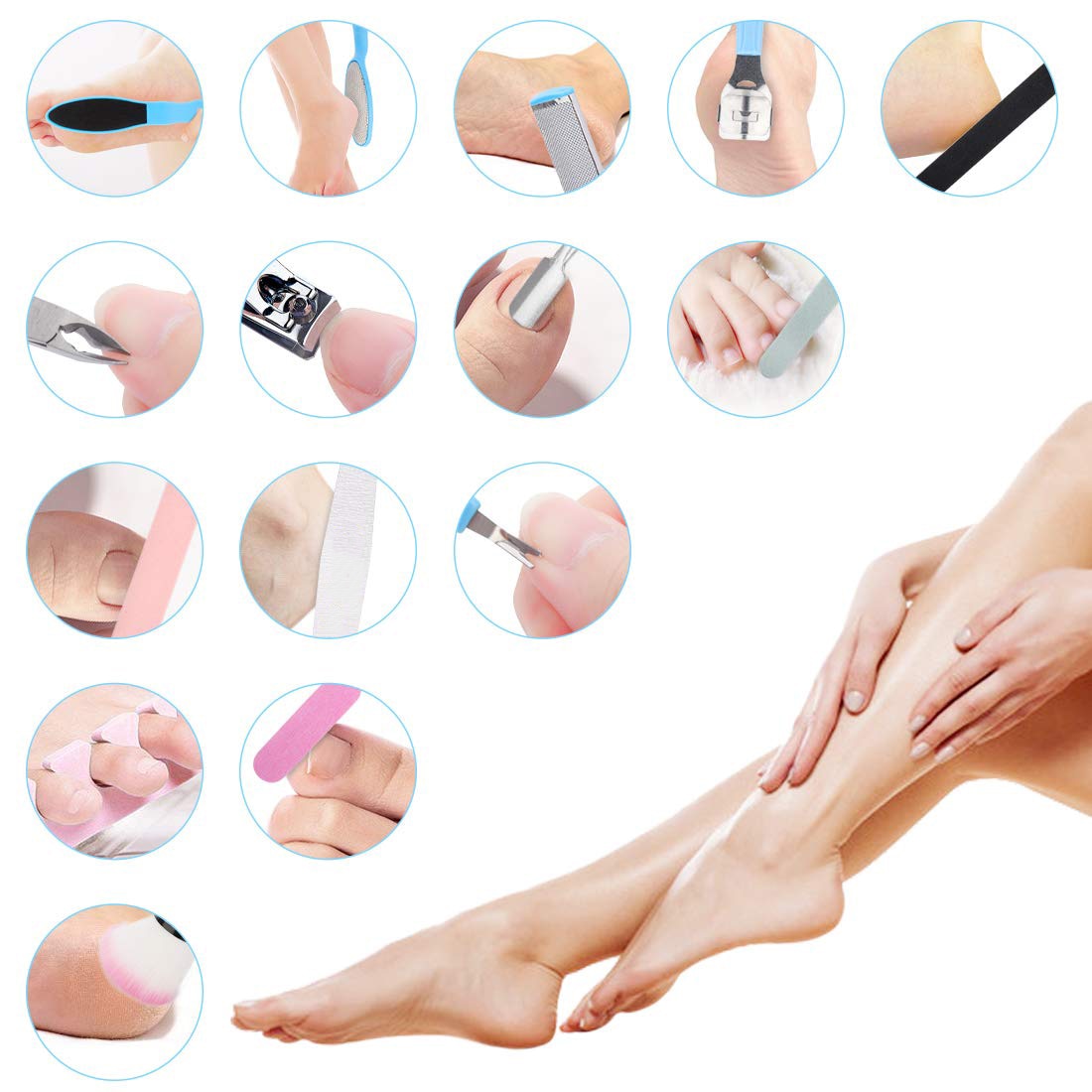 Professional Pedicure Kit 20 in 1 Professional Pedicure Tools Set Feet Scrubber Dead Skin Remover, Callus Remover for Foot Kit