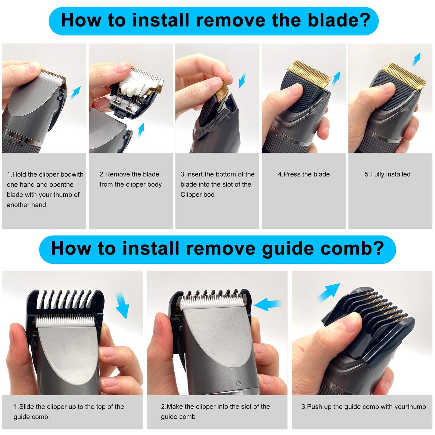 Professional Hair Clipper for Men Rechargeable Electric Razor Hair Trimmer Hair Cutting Machine Beard Trimmer Fast Charging