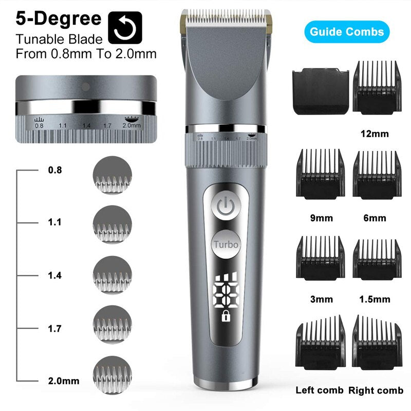 Professional Hair Clipper for Men Rechargeable Electric Razor Hair Trimmer Hair Cutting Machine Beard Trimmer Fast Charging