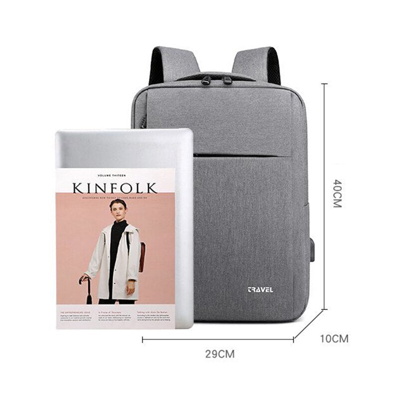 Business Mens Backpack USB Charging Waterproof Bag Multifunction Anti-theft Rucksack For Laptop 15.6 Inch Reflective Design