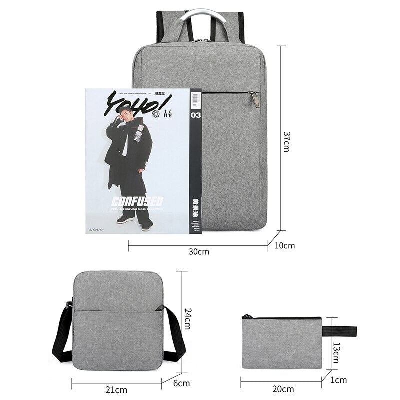 Mens Backpacks Multifunctional USB Charging Bag Waterproof Oxford Cloth Rucksack Male Portable Business Casual Laptop Bagpack