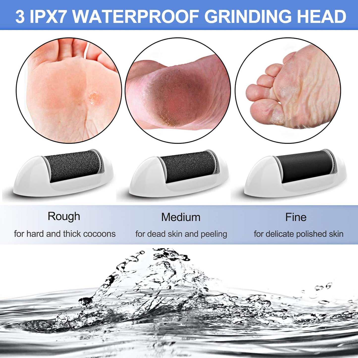 USB Charging Hard Dry Skin Cuticle Cocoon Removal Portable Electric Foot Grinder Care Sharpener File Professional Pedicure Tool