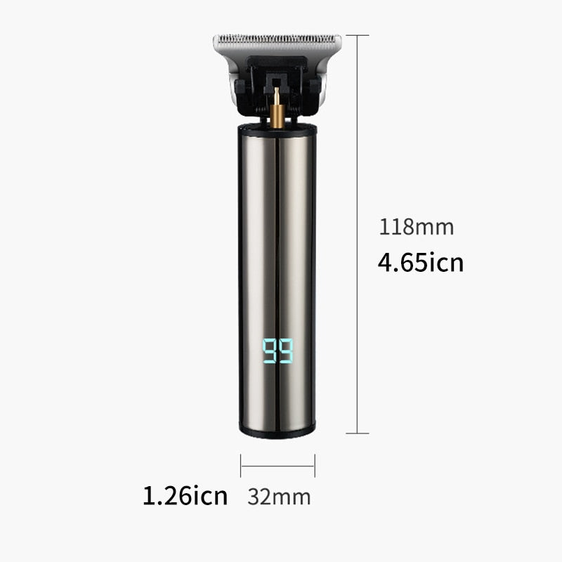 Electric Hair Clipper for Men Wireless Hair Trimmer T Blade USB Rechargeable 0mm Barber Haircut Shaver Machine Digital Display