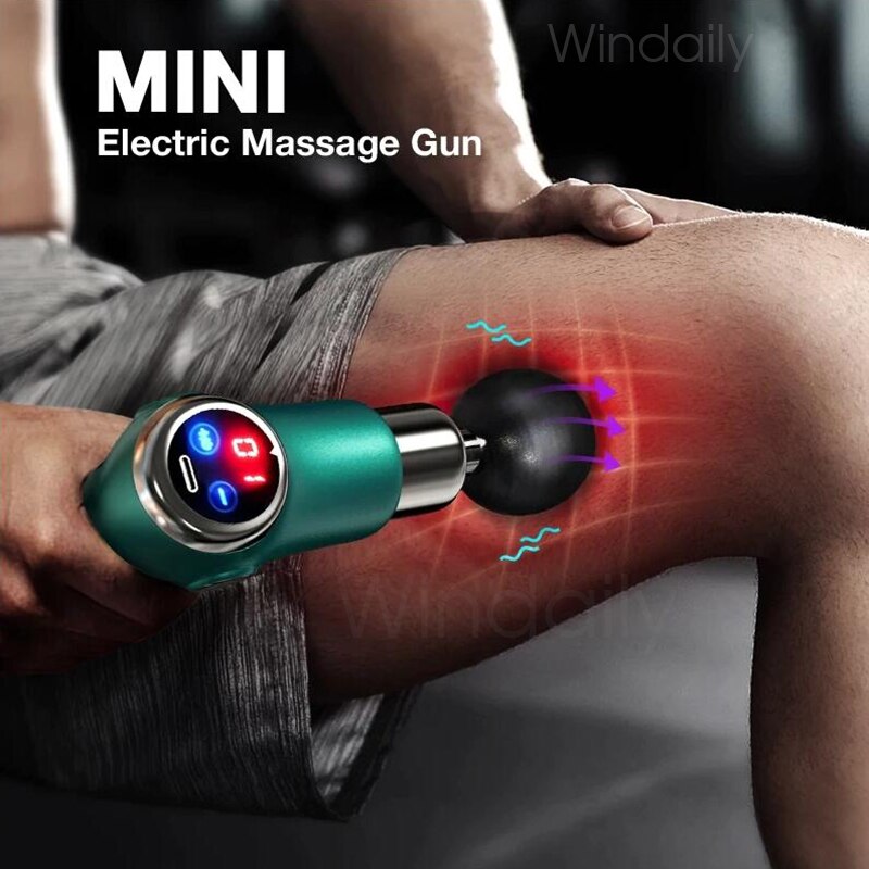 Mini LCD Massage Gun 32 Speed Touch Screen Deep Tissue Percussion Muscle Mini Massager Fascial Gun For Pain Relief Body Massage
