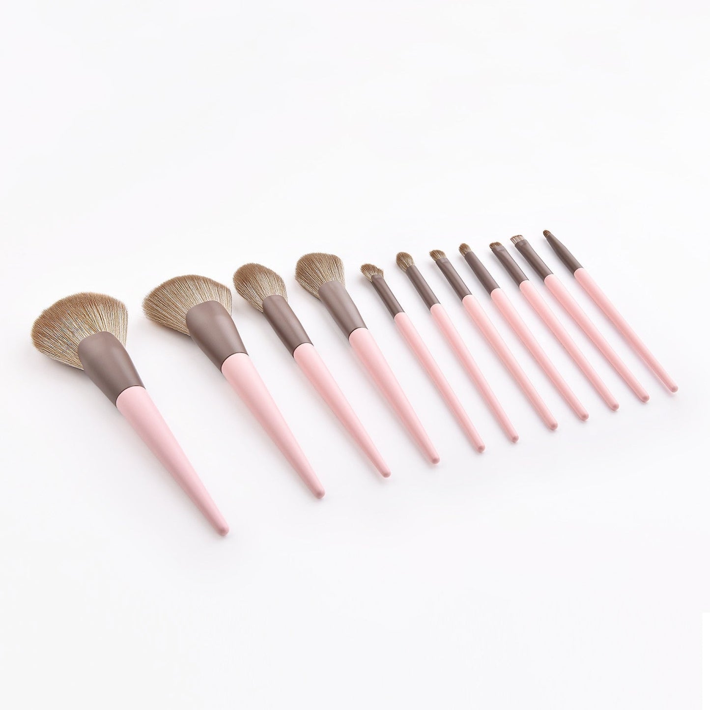 11pcs Makeup Brushes Set Cone Wooden Handle Foundation Eyeshadow Loose Powder Cosmetic Beauty Kit