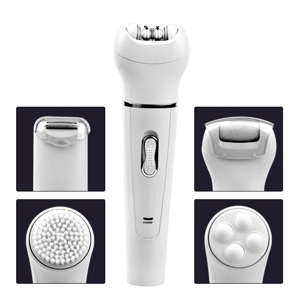 5-in-1 Electric Facial Cleanser Massager Shaver Epilator Body Massage Face Skin Pore Deep Clean Women Beauty Skin Care Machine