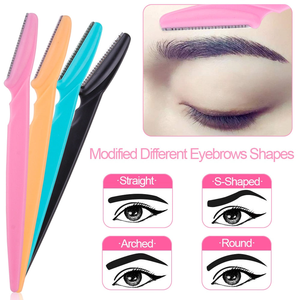 100Pcs Eyebrow Blade Woman Face Shaver Eye Brow Trimmer Blades Cutting Hair Removal Cutter Portable Makeup Beauty Tools