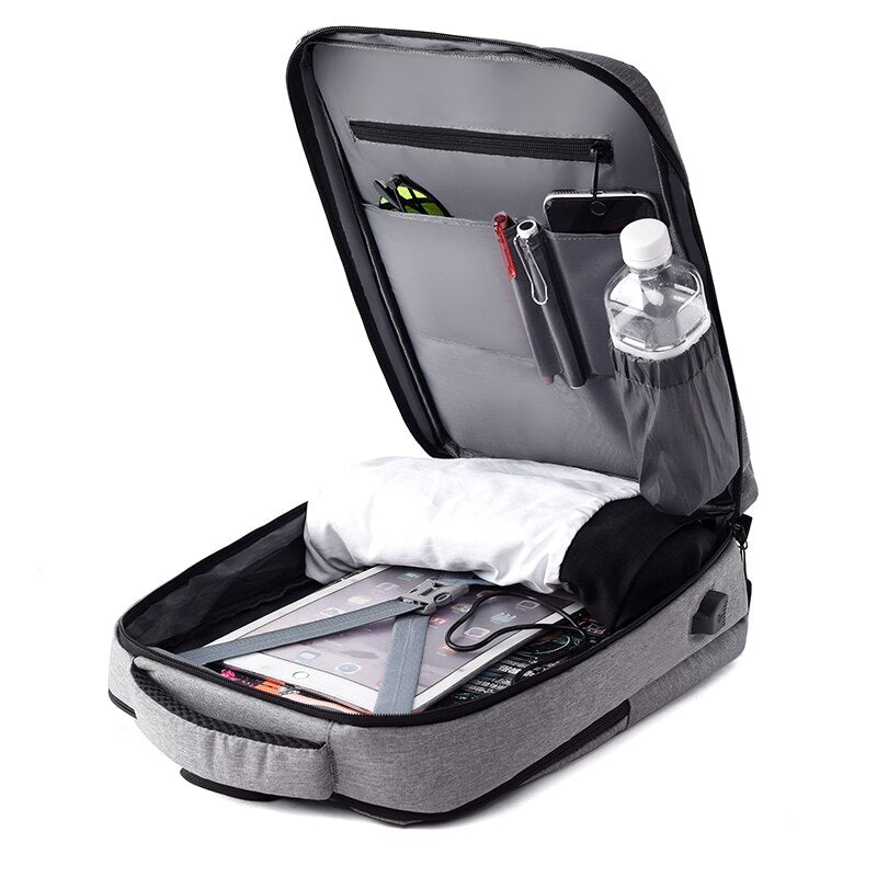 Business Man Backpack Waterproof Oxford Cloth Bag Multifunctional USB Charging Rucksack Male Large Capacity Laptop Bagpack