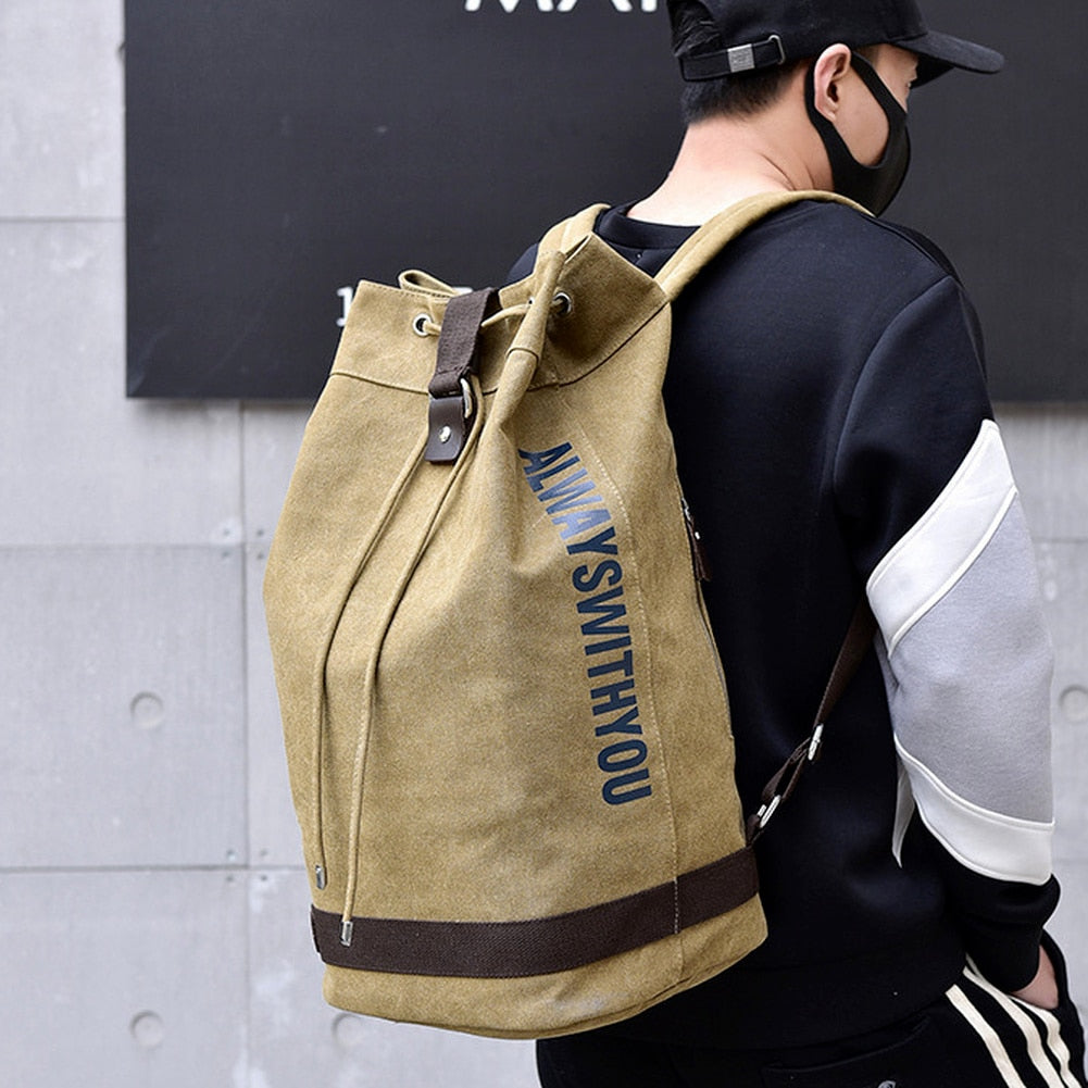 Fashion Casual Canvas Sports Backpack Bucket Bag Travel Backpack Men's Bags Unisex Designer Bags Duffle Bag Overnight Bags