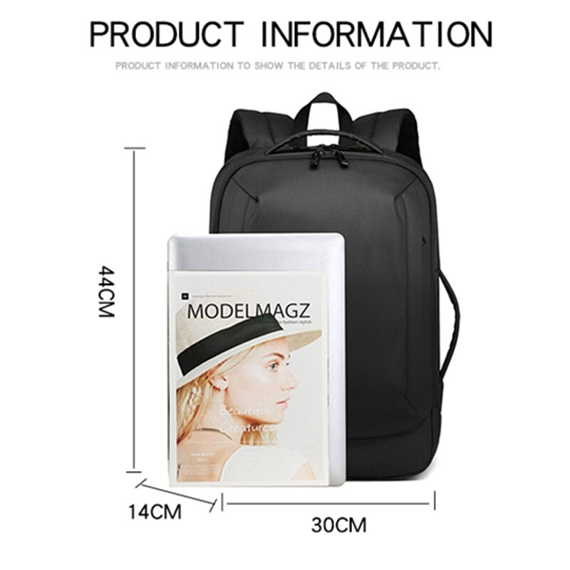 Backpack For Men USB Charging Luxury Urban Business Bag For Laptop 13.3 Inch Multifunctional Anti-theft Black Casual Rucksack