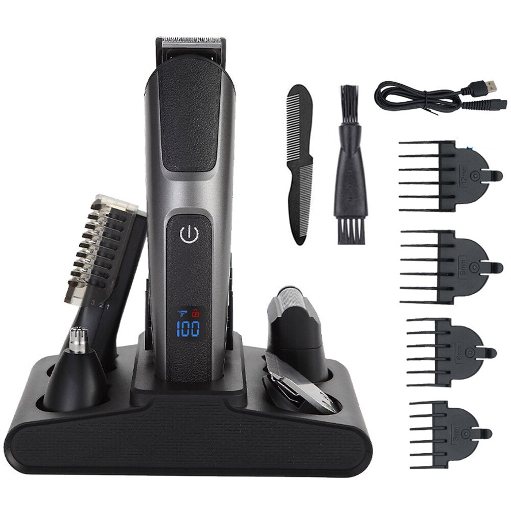 Hair Clippers Multifunctional Men Professional Electric 5 In 1 Body Nose Haircut Machine Kit Beard Trimmer Razor