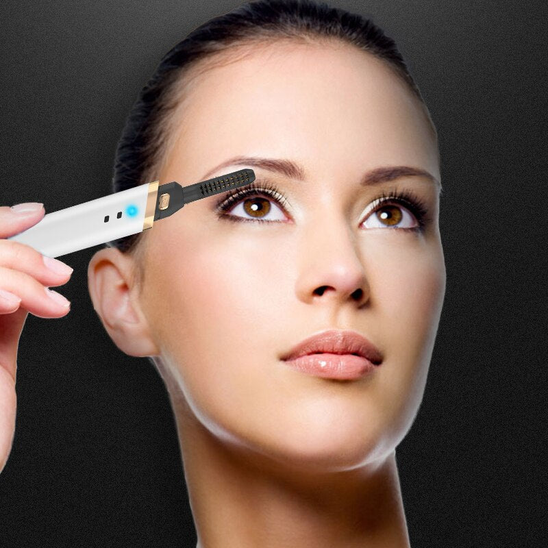 Electric Heated Eyelash Curler Portable Pen 40s Quick Heating USB Rechargeable Long Lasting Natural Eyelash Curler Makeup Tools