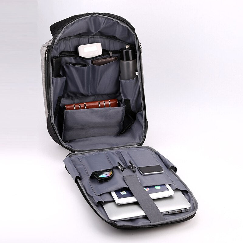 Mens Backpack Large Capacity USB Charging Bag Multifunctional Waterproof Casual Rucksack Male For Laptop 15.6 Inch