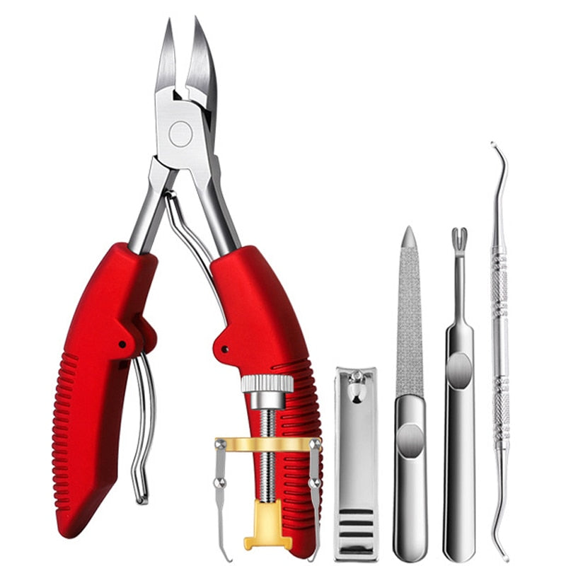 Toe Nail Clippers Nail Correction Thick Nails Ingrown Toenails Nippers Cutters Dead Skin Dirt Remover Pedicure Care Tool Pro
