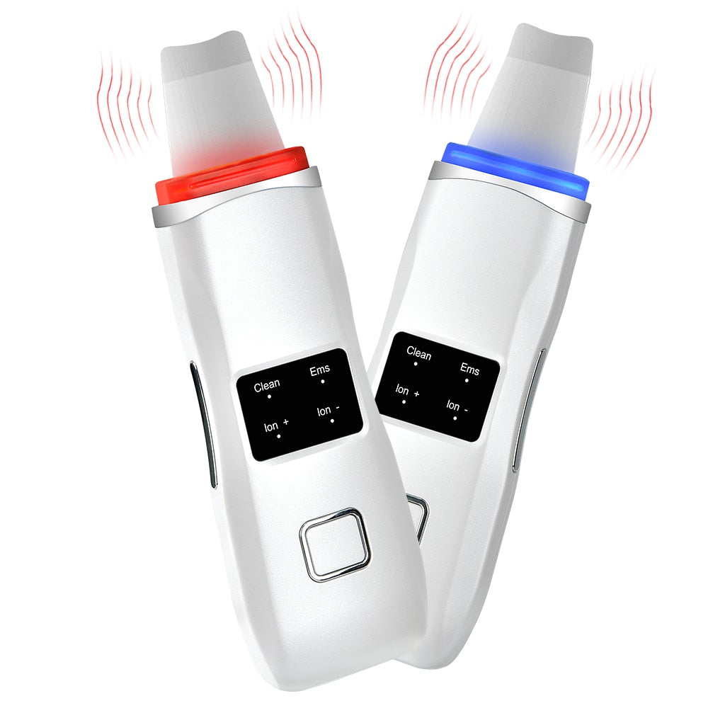 Ultrasonic Skin Scrubber Deep Cleaning Face Scrubber Vibrating Facial Cleansing Skin Spatula Peeling Beauty Instrument Device