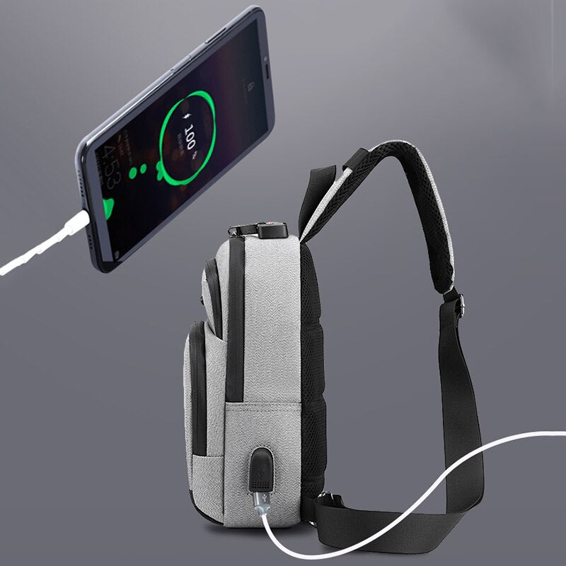 Business Crossbody Bags For Men Multi-function Waterproof Bag Male Large Capacity Laptop Chest Bags Portable Travel Unisex Bag