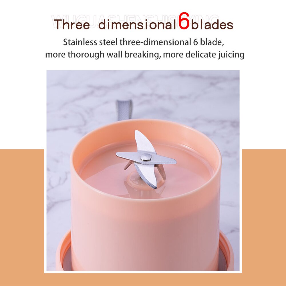 Portable Juicer Cup Juicer Fruit Juice Cup Automatic USB Rechargeable Small Electric Juicer Smoothie Blender Cup Food Processor