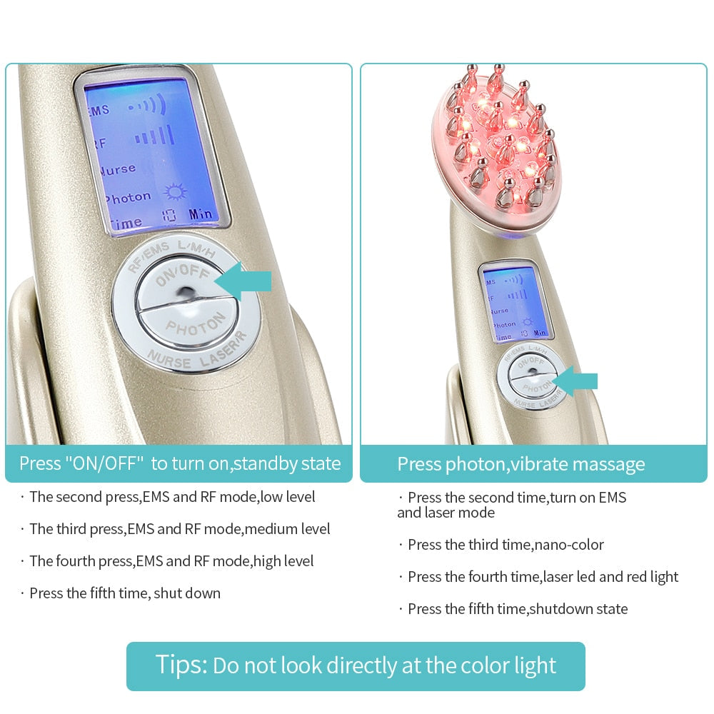 Electric Laser Hair Growth Comb Anti Hair Loss Massage Infrared RF Red Light EMS Vibration Massager Hair Brush Hair Care