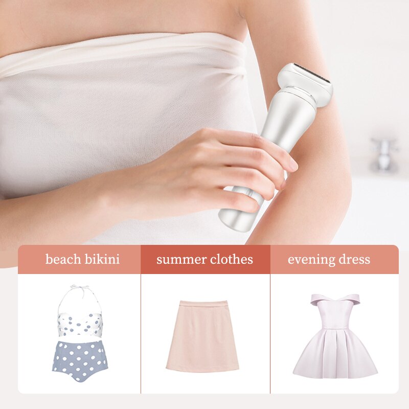 Electric Razor for Women Bikini Trimmer Painless Lady Electric Shaver Wet and Dry Pubic Hair Removal Trimmer for Underarm Arm