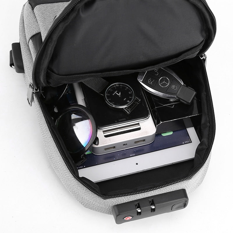 Business Crossbody Bags For Men Multi-function Waterproof Bag Male Large Capacity Laptop Chest Bags Portable Travel Unisex Bag