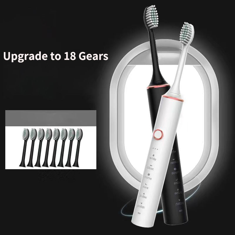 Ultrasonic Sonic Electric Toothbrush for Adults USB Rechargeable Waterproof Electric Teeth Tooth Brushes with 8 Replacement Heads