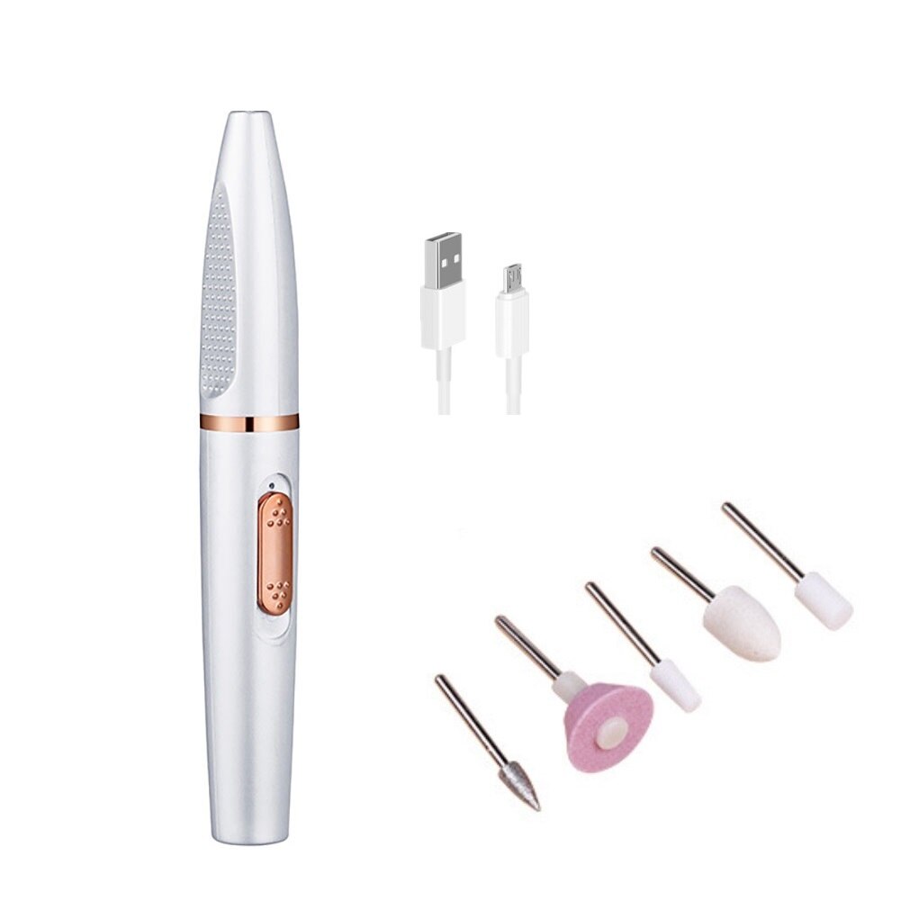 5 in1 Mini Nail Polishing Machine USB Rechargeable Manicure Drill Machine Accessory Pedicure Gel Polish File Buffer Nail Tools