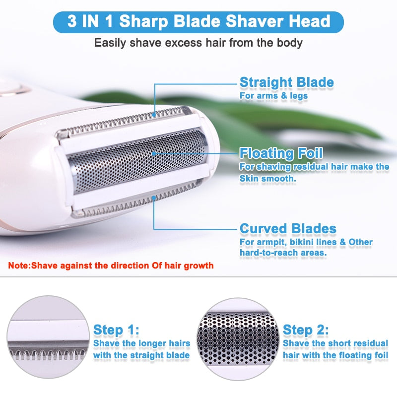 USB Rechargeable Lady Shaver Hair Removal Clipper Device Women Epilator Electric Shaving Scraping Razor Remover Waterproof
