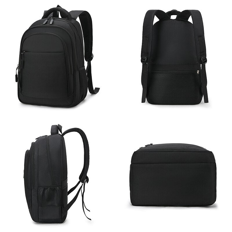 New Backpack For Men Luxury Waterproof Nylon Bag For Laptop 15.6 Inches Business Solid Color Rucksack Man Simple Travel Bagpack