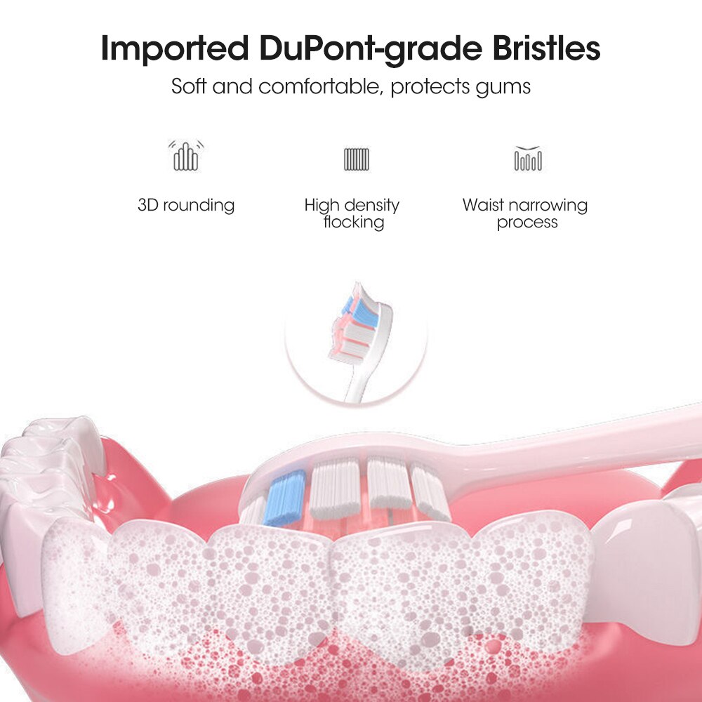 Sonic Electric Toothbrush Travel for Adults Dental Whitening Teeth Kit 6 Cleaning Modes 4pcs Tooth Brush Heads