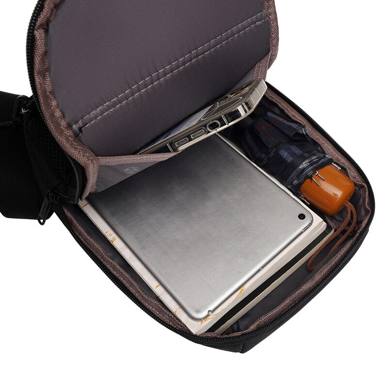 Men's Backpack Business Crossbody Bags For Men Multi-function Waterproof Bag Male USB Charging Large Capacity Chest Bags Travel