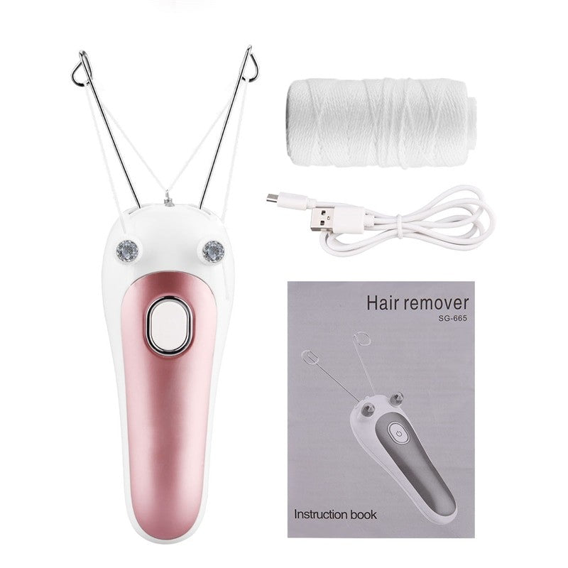 Electric Facial Hair Remover Female Body leg Face Cotton Thread Epilator Shaver Mini Women Hair Removal Beauty Machine