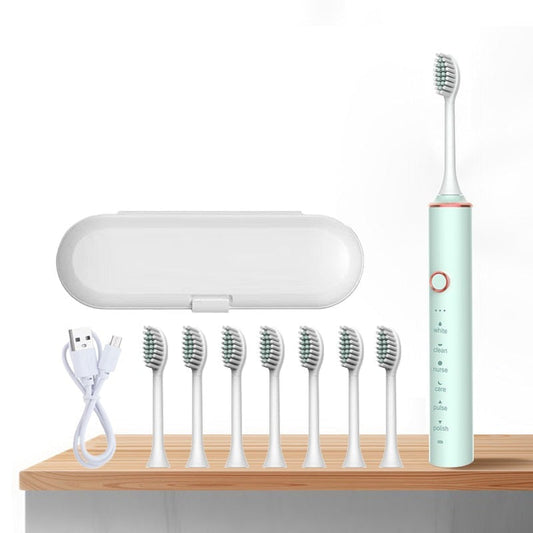 Ultrasonic Electric Toothbrush Set Rechargeable USB for Adults Sonic Automatic Tooth Brush Whitening Oral Hygiene 8 Replacement Head